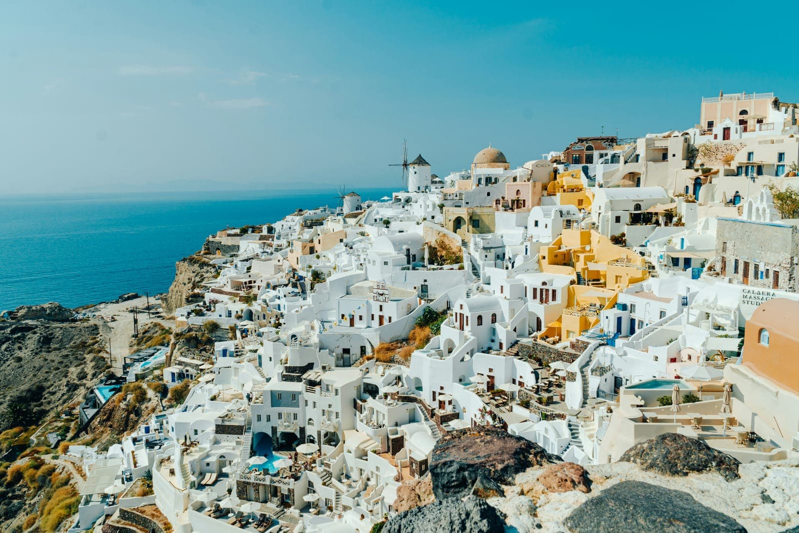 Whitewashed houses on the caldera of Santorini