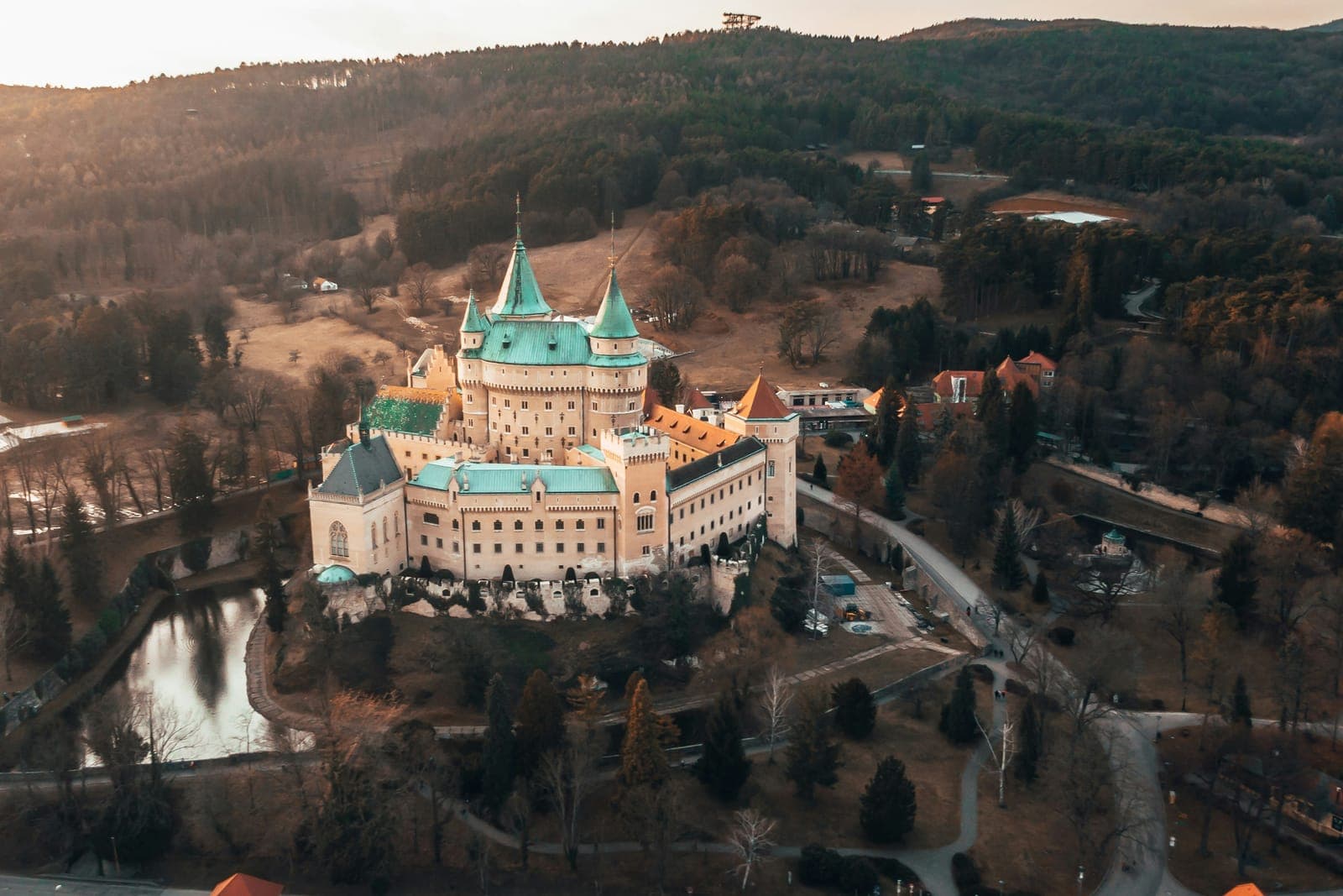 Bojnice Castle and its park in the Upper Nitra region
